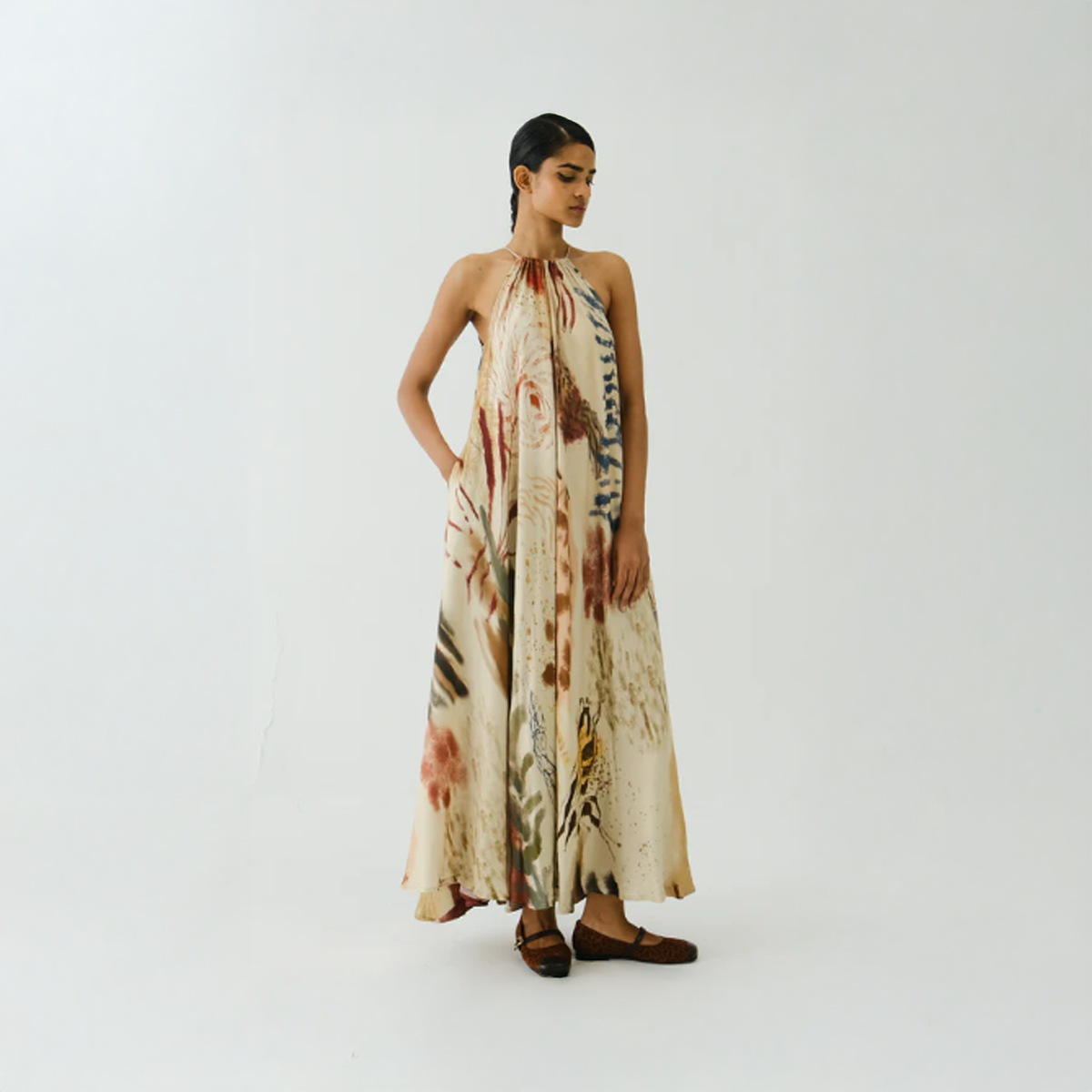 Abstract Circle Long Dress