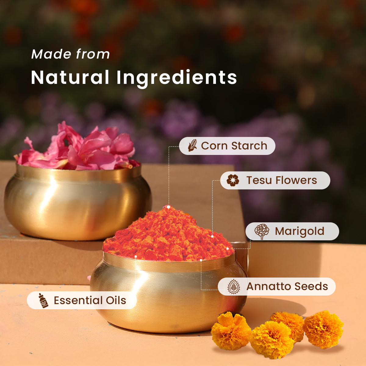 Orange Natural Gulaal Online | 100 g | Herbal Gulaal