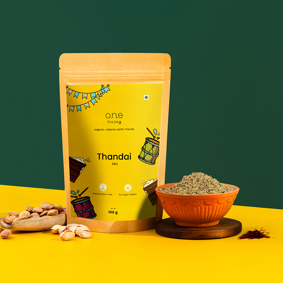 Natural Thandai Powder | 100 g | No Added Sugar | Protein-Rich