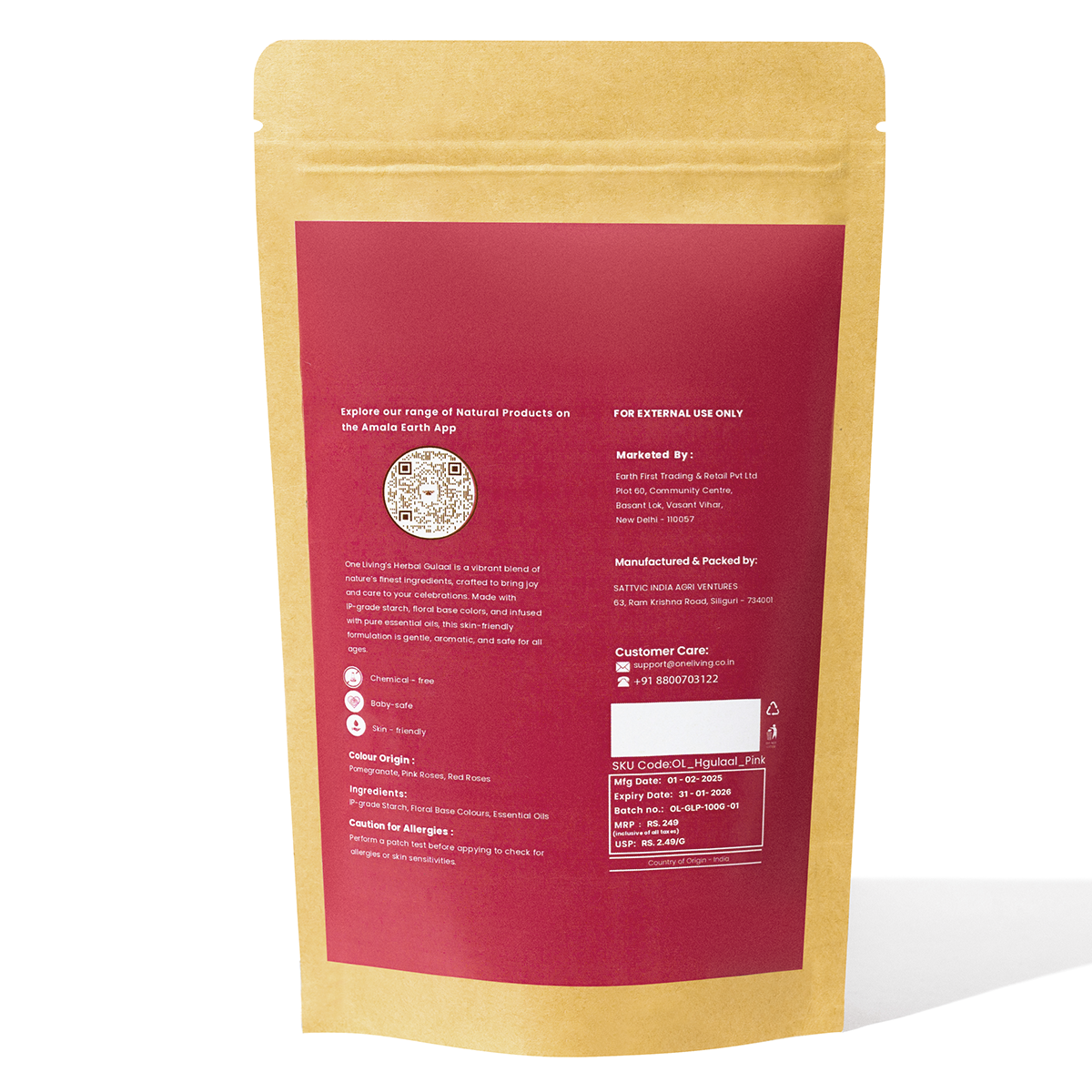 Pink Natural Gulaal Online | 100 g | Herbal Gulaal