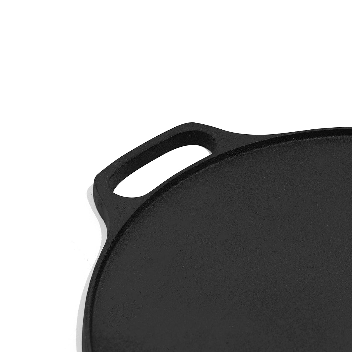 Cast Iron Dosa Tawa with Wooden Ladle | Pre-seasoned | 12 Inches