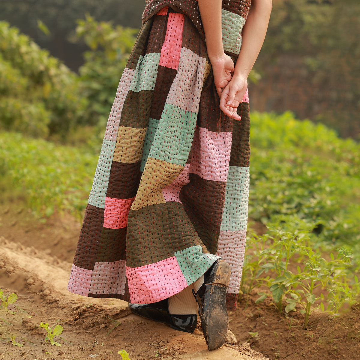 IRENE KANTHA PATCHWORK SKIRT