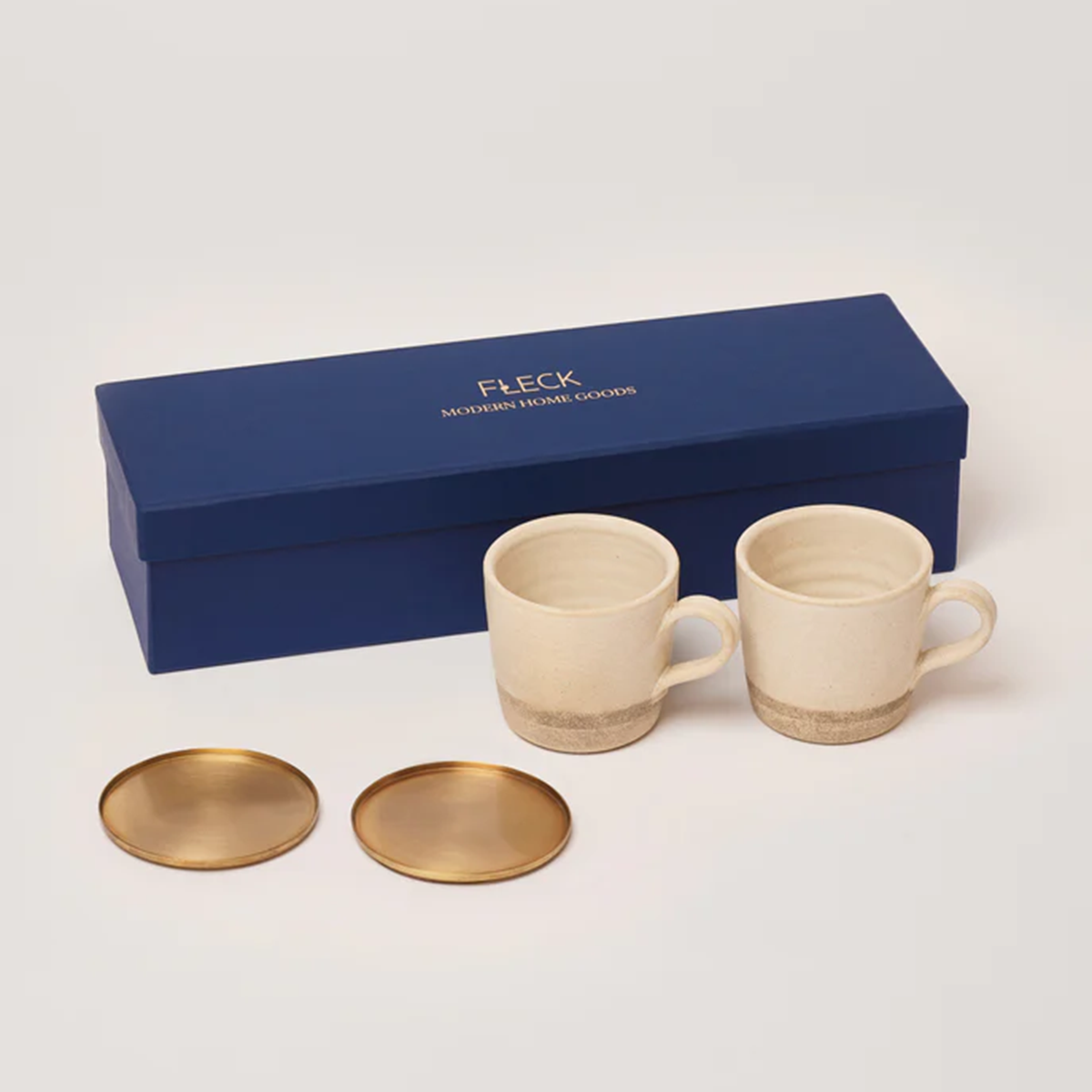 Manal mugs & Heirloom Brass Coaster Gift Set