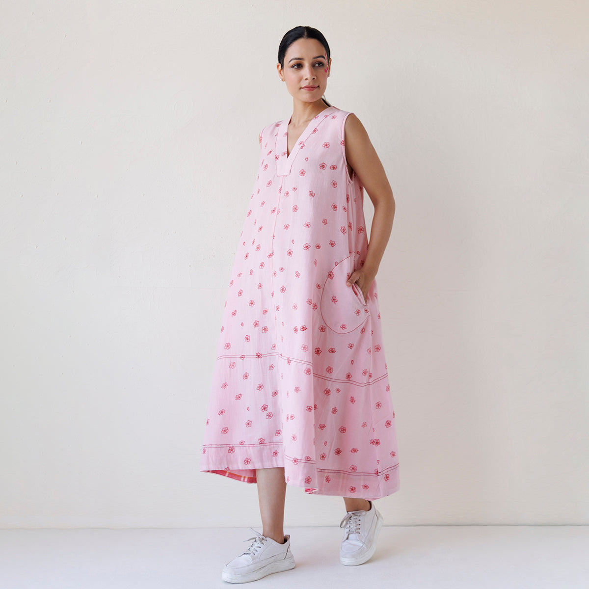 A-Line Pocket Dress | Pink