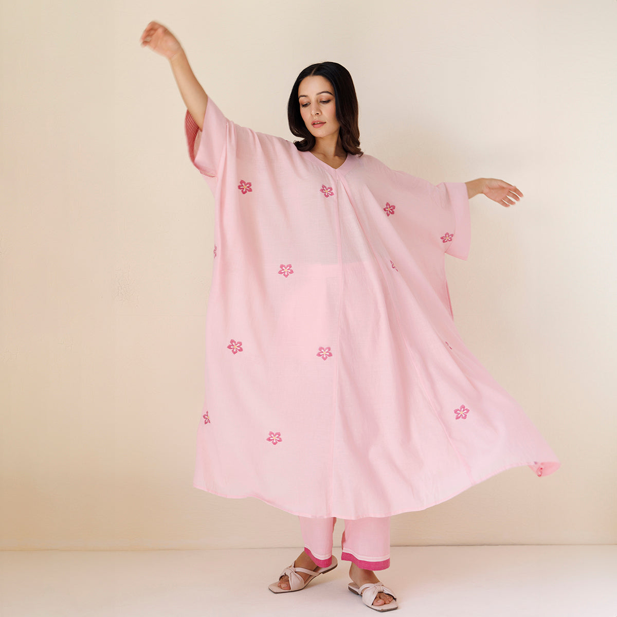 Kaftan Co-Ord Set | Pink