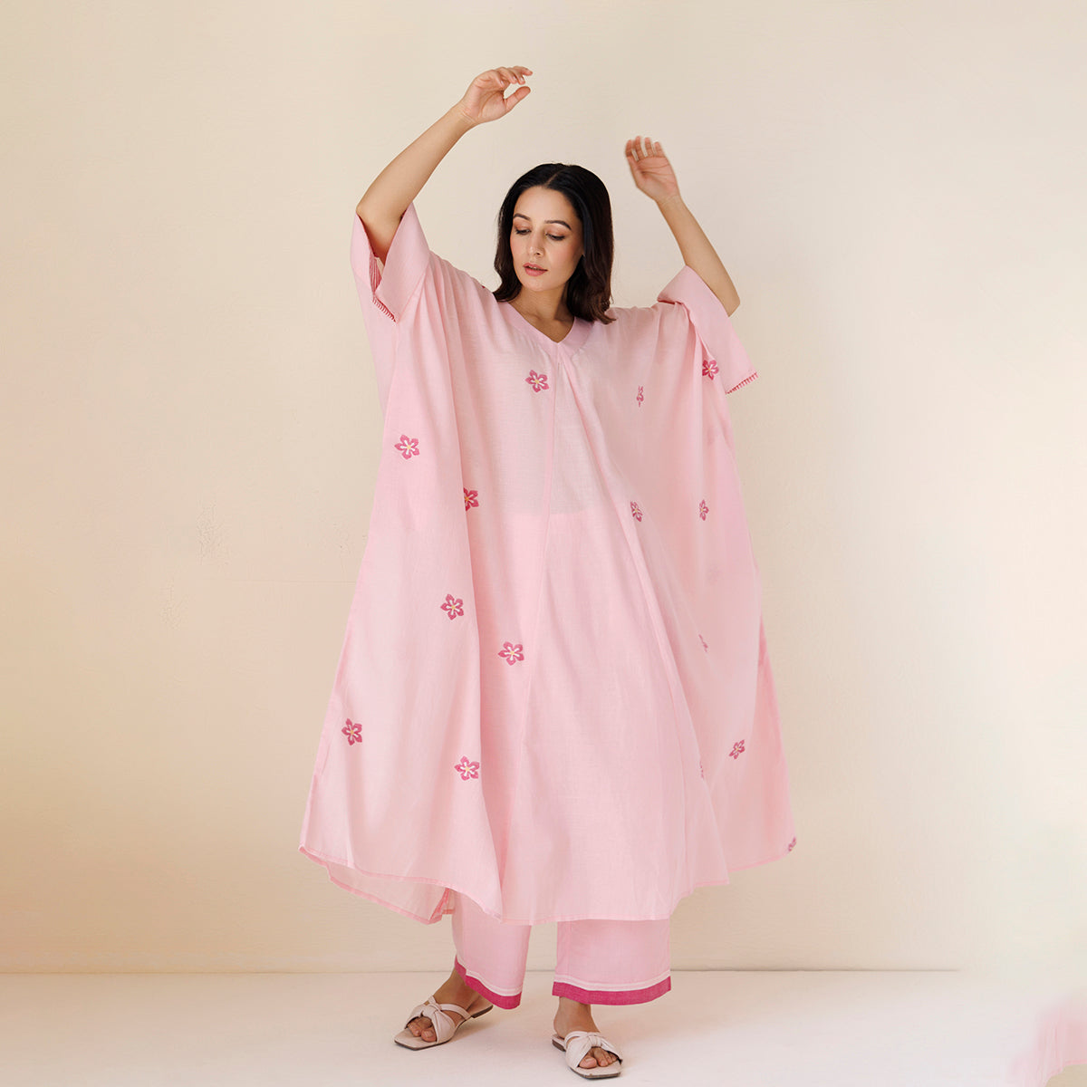 Kaftan Co-Ord Set | Pink