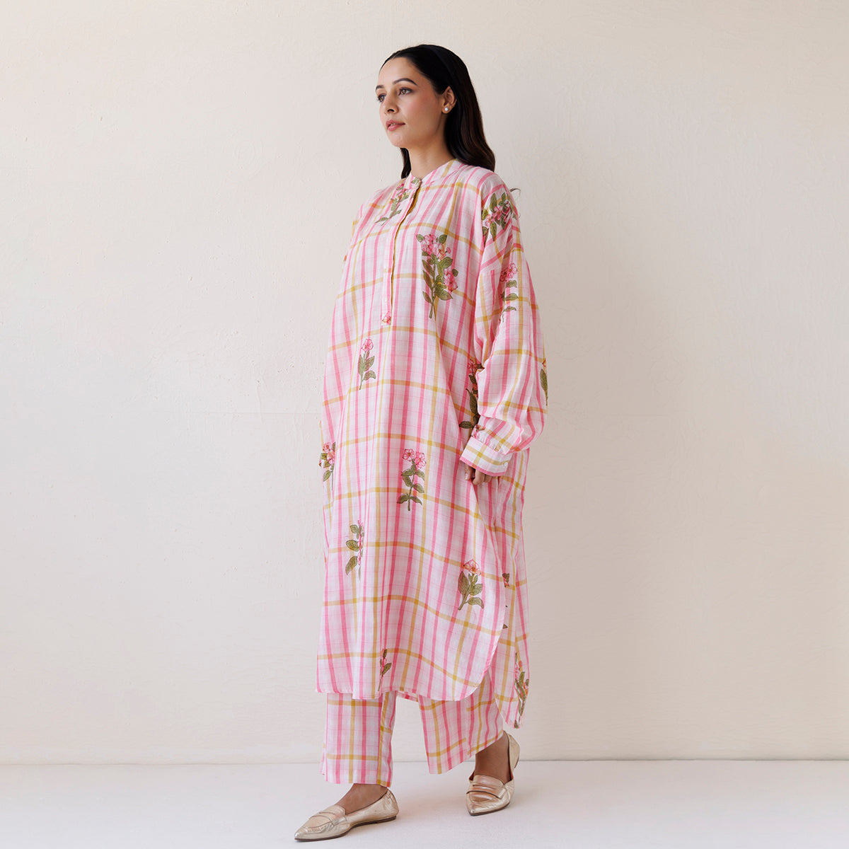 Handspun Jamdani | Kurta Set | Pink