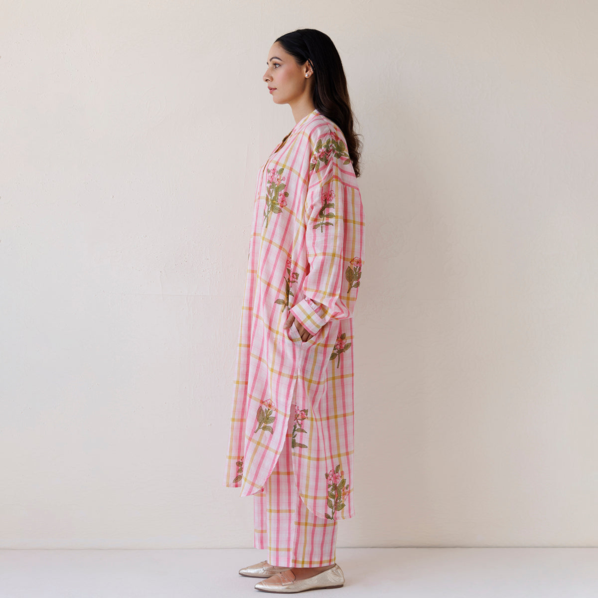 Handspun Jamdani | Kurta Set | Pink