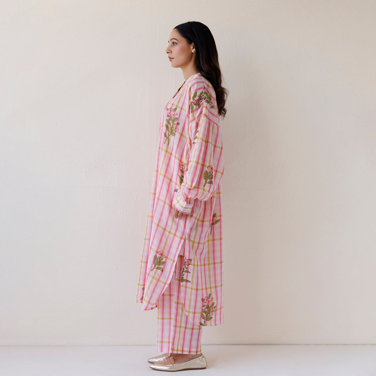 Handspun Jamdani | Kurta Set | Pink