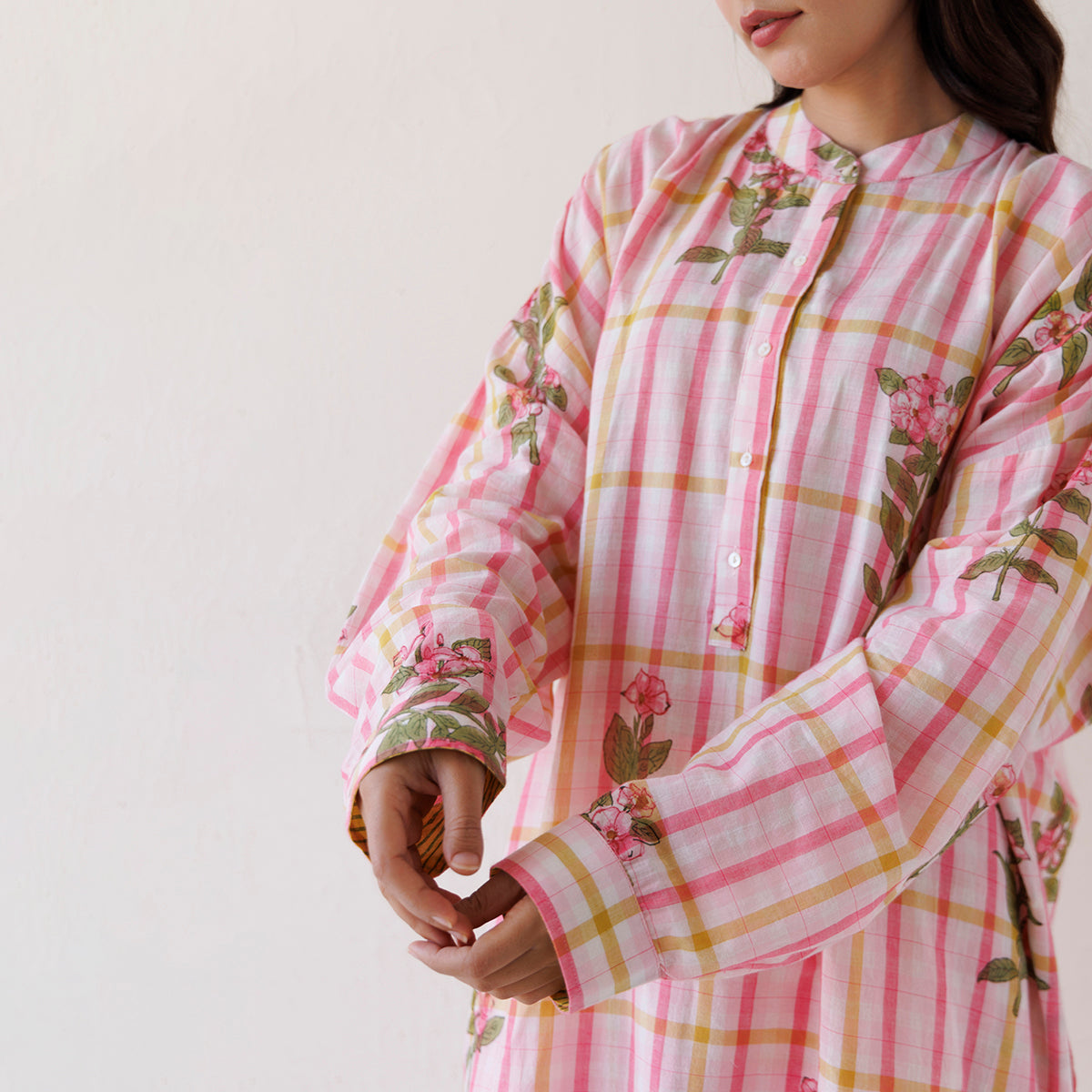 Handspun Jamdani | Kurta Set | Pink