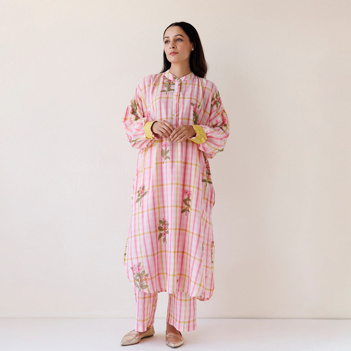 Handspun Jamdani | Kurta Set | Pink