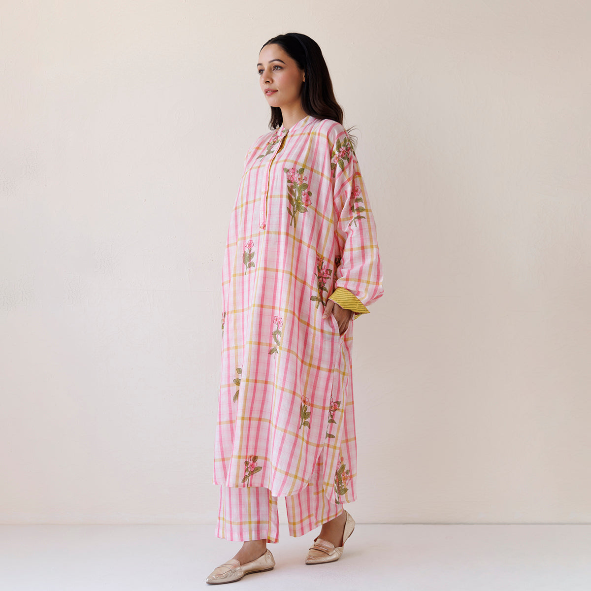 Handspun Jamdani | Kurta Set | Pink