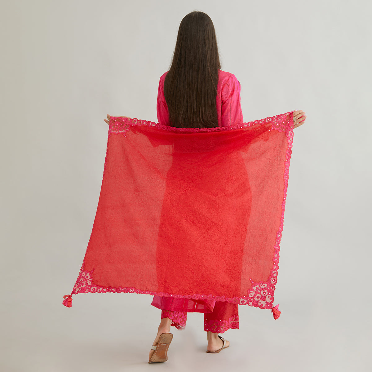 Aloka Red Silk Stole