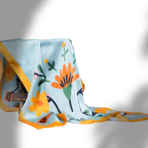 Floritale Blue Saffron Scarf