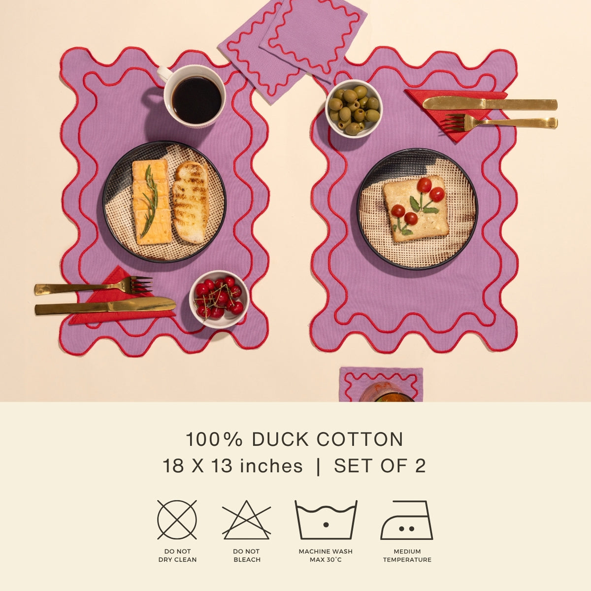 Scalloped Placemats | Lavender