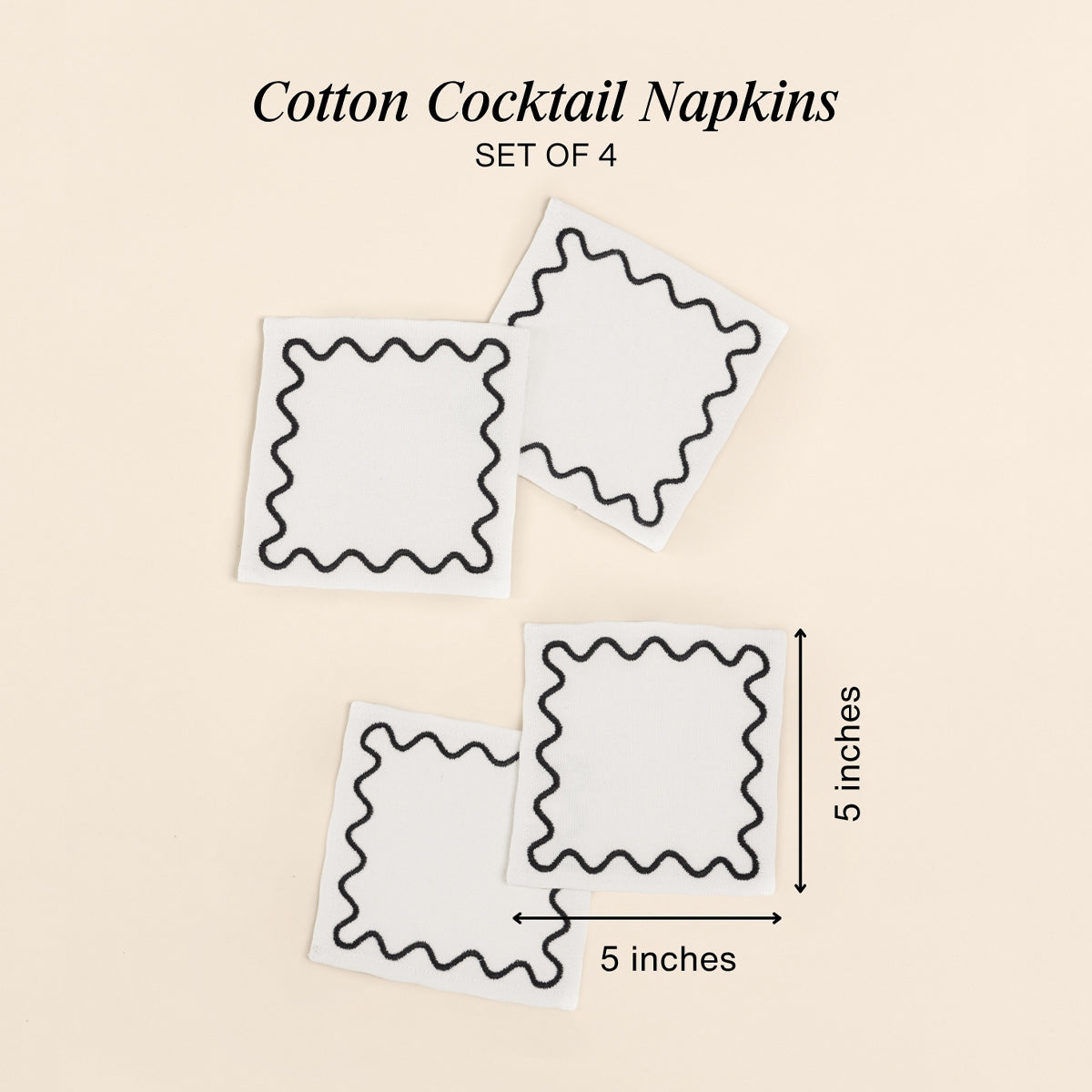 Embroidered Cocktail Napkins | Marshmallow