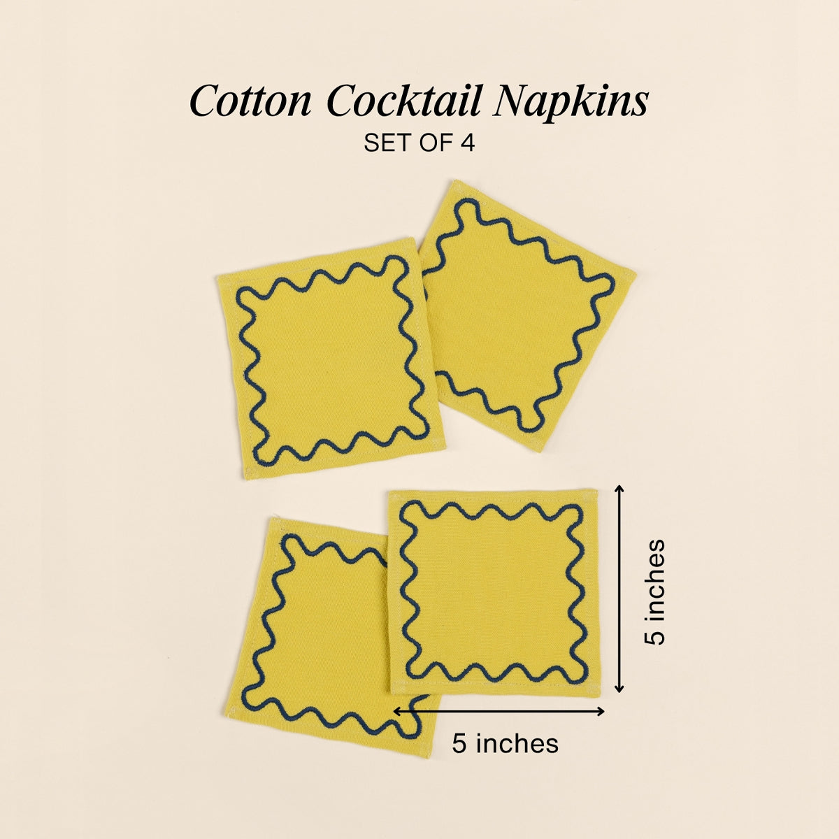 Embroidered Cocktail Napkins | Buttercup