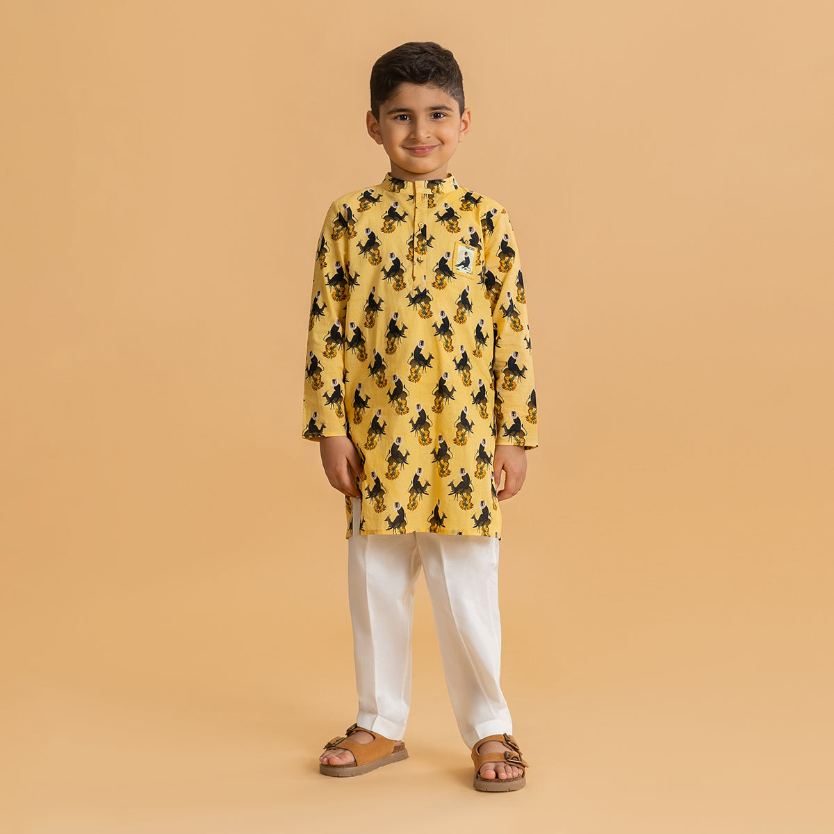 YELLOW KELA CHOR LANGUR KURTA AND PYJAMA