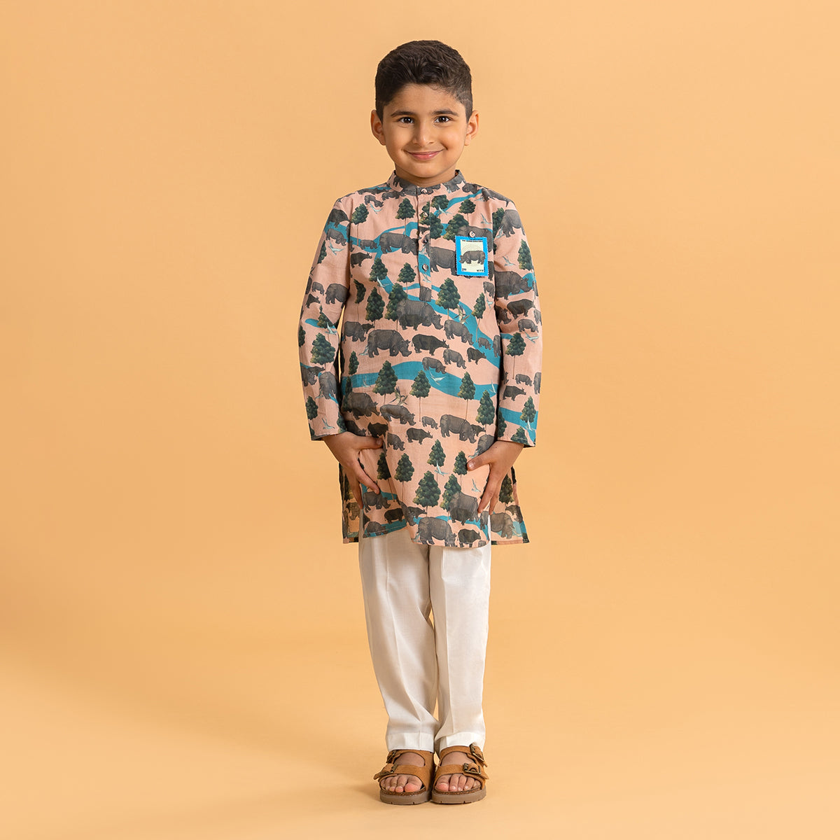 BLUSH CHIMTI AUR GENDA KURTA AND PYJAMA