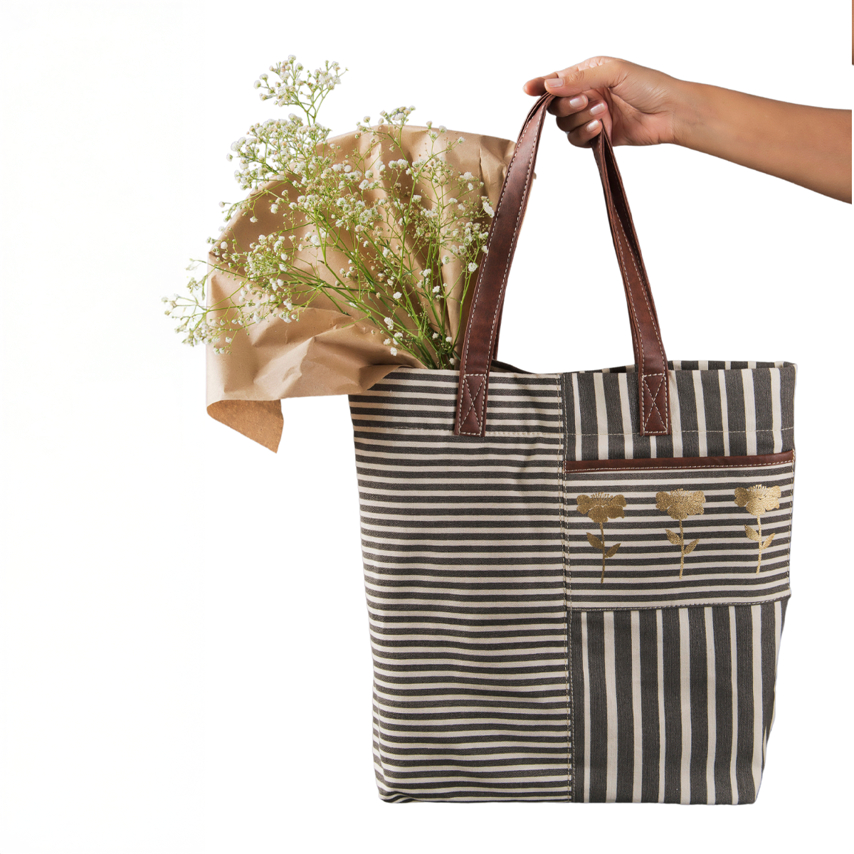 Retro Stripe Ladies Tote Bag