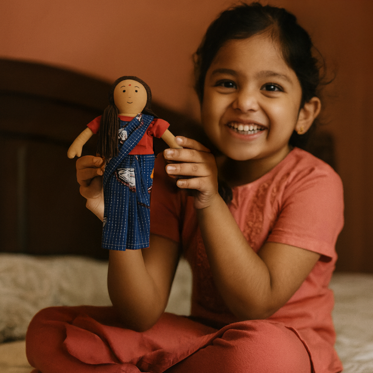 Nilah's Amma, Warm in Blue Saree