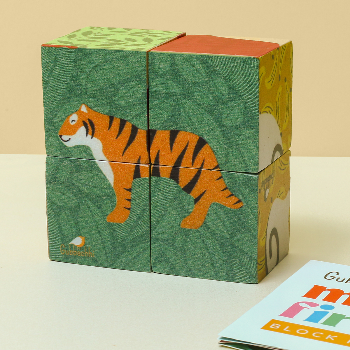 My First Block Puzzles - Jungle | Wooden 6-in-1 Puzzle Set (4 Blocks)