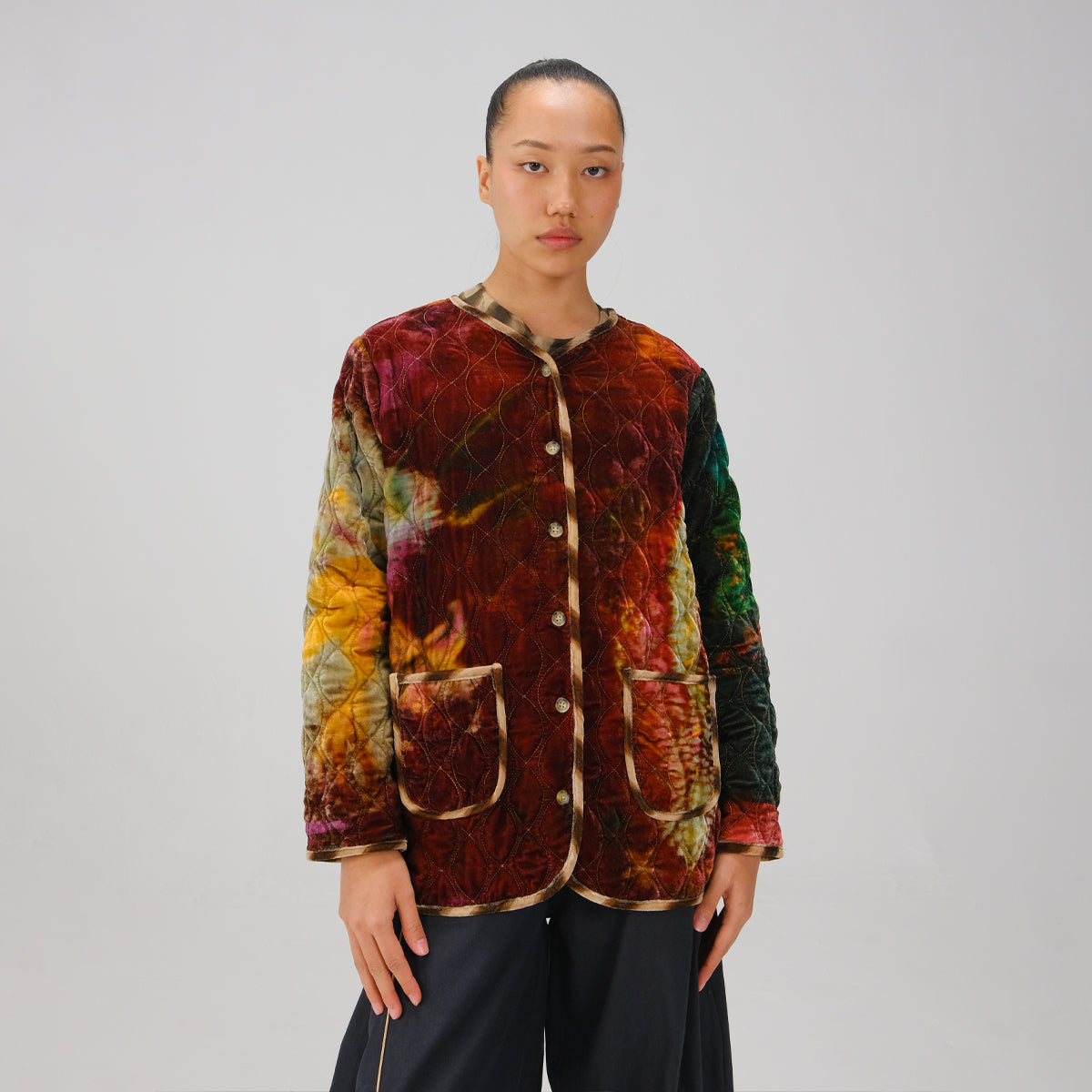 X-Ray Collarless Quilted Jacket