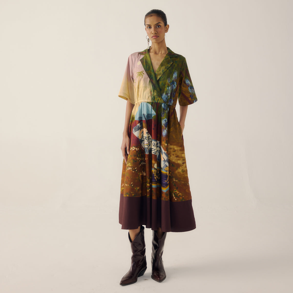 Lakeside Print Blocked Dress