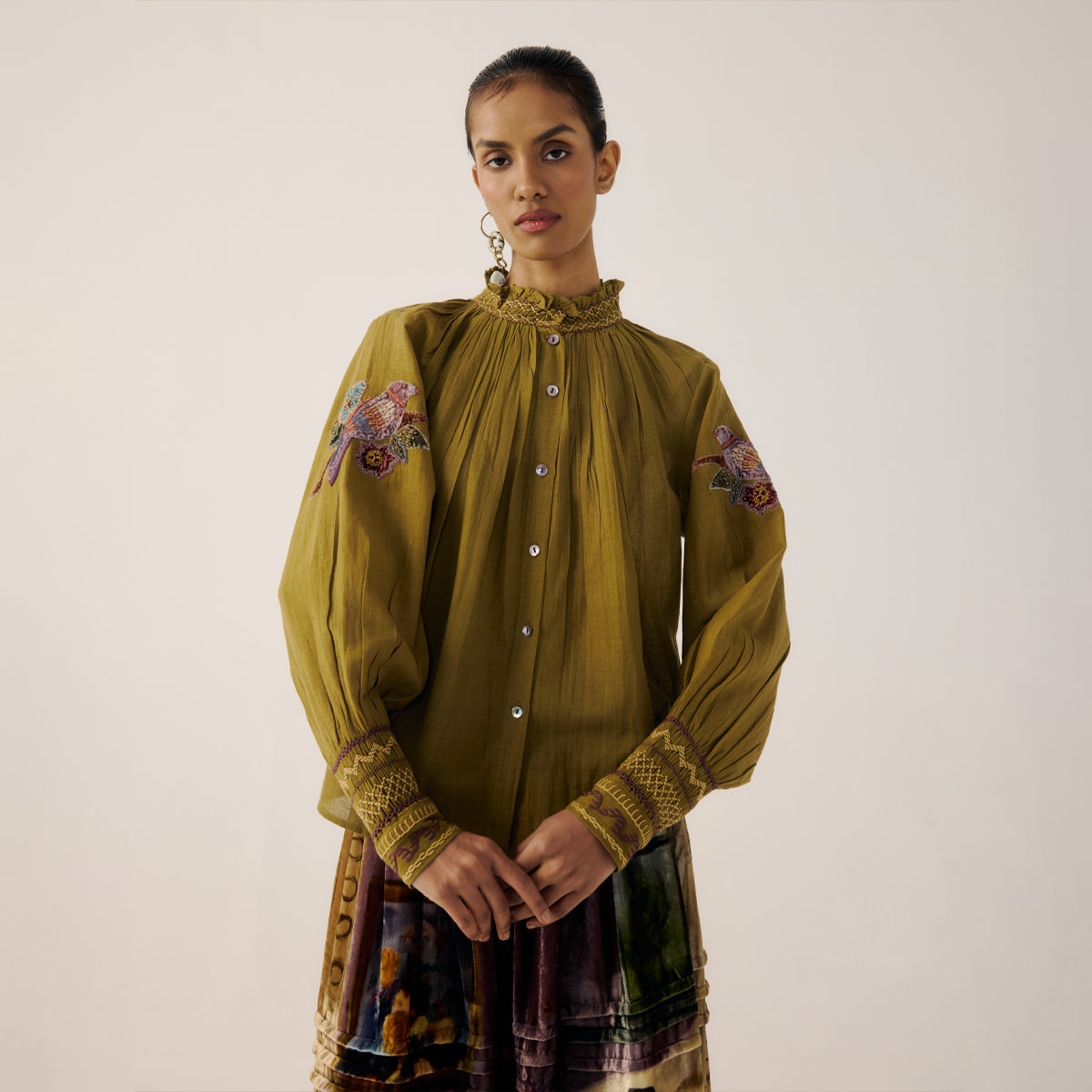 Parrot Emb. Farmer Top