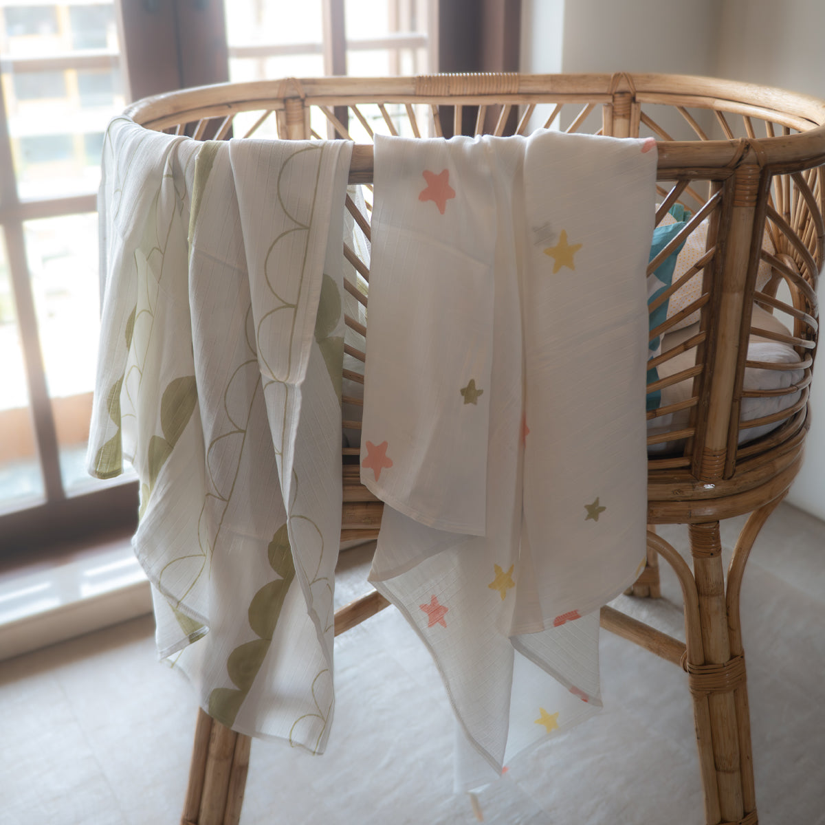 Organic Muslin Baby Swaddle Set - Circus | Set of 2