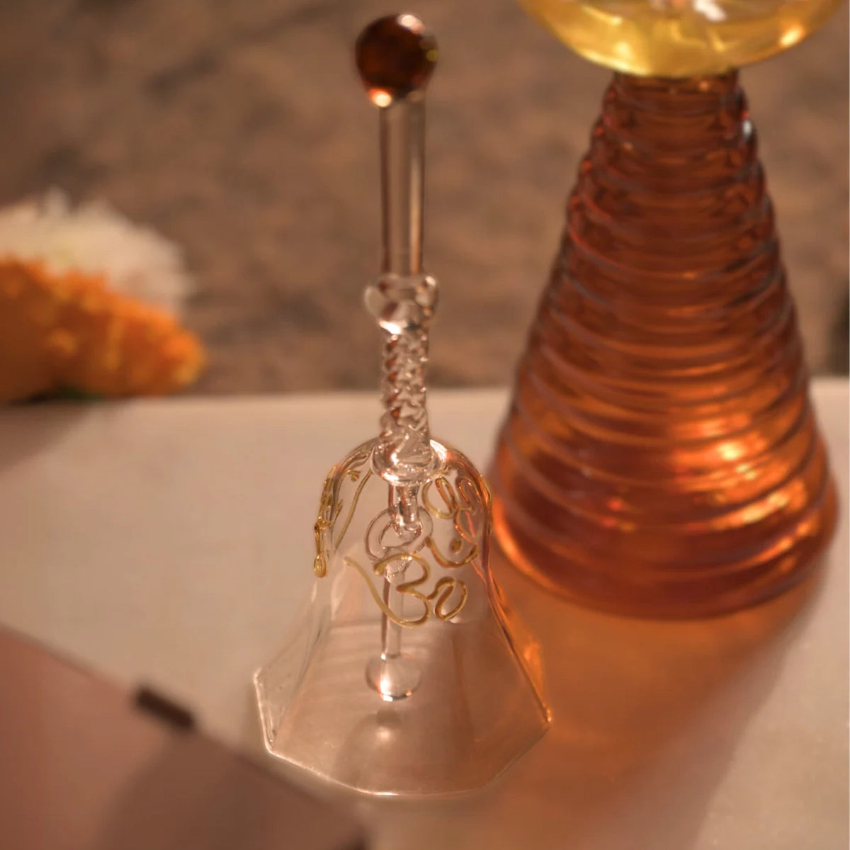 Ringing Glass Bell Amber