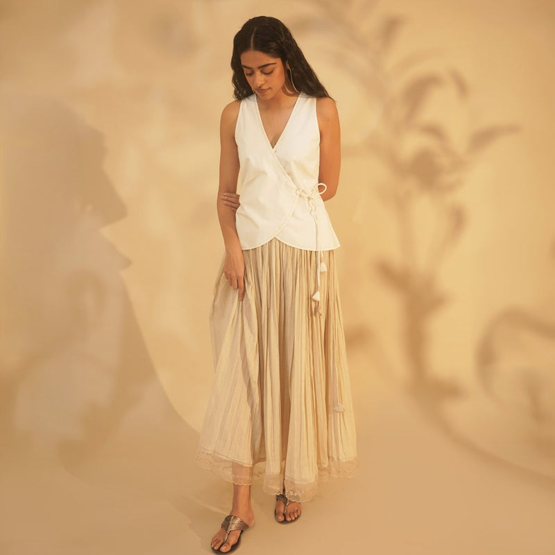Wildflower Wrap Top - Ivory