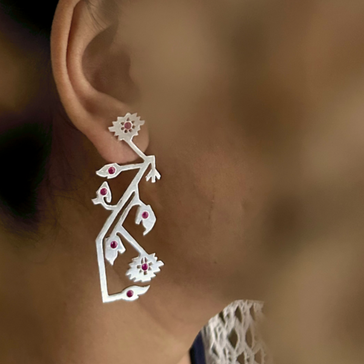 92.5 Silver Statement Earrings