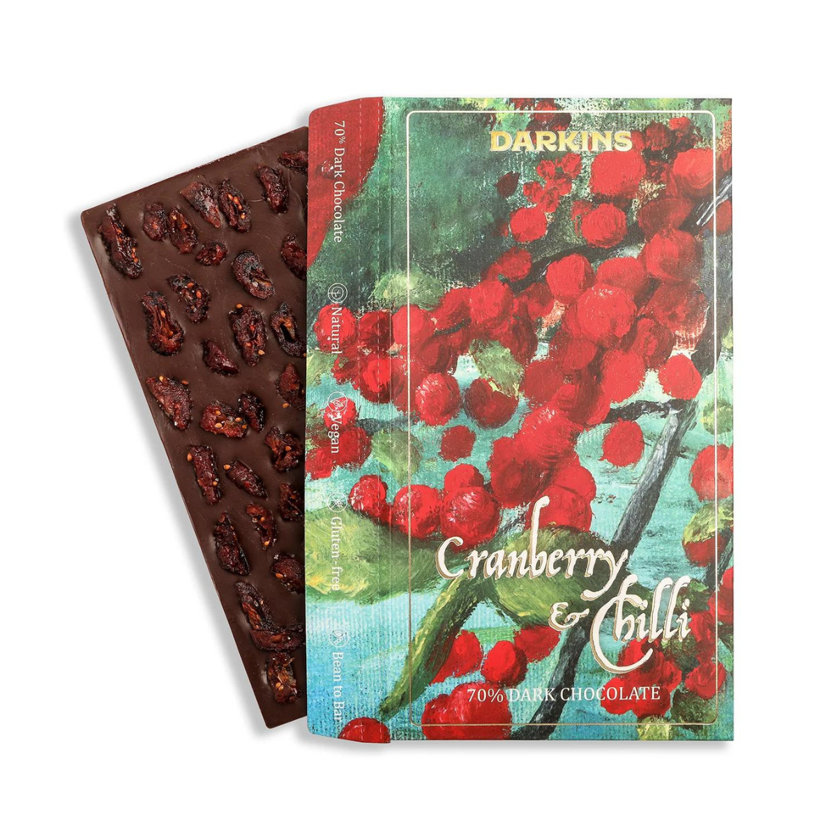 Darkins 70% Artisanal Dark Chocolate with Cranberry & Bhut Jholokia Chilli