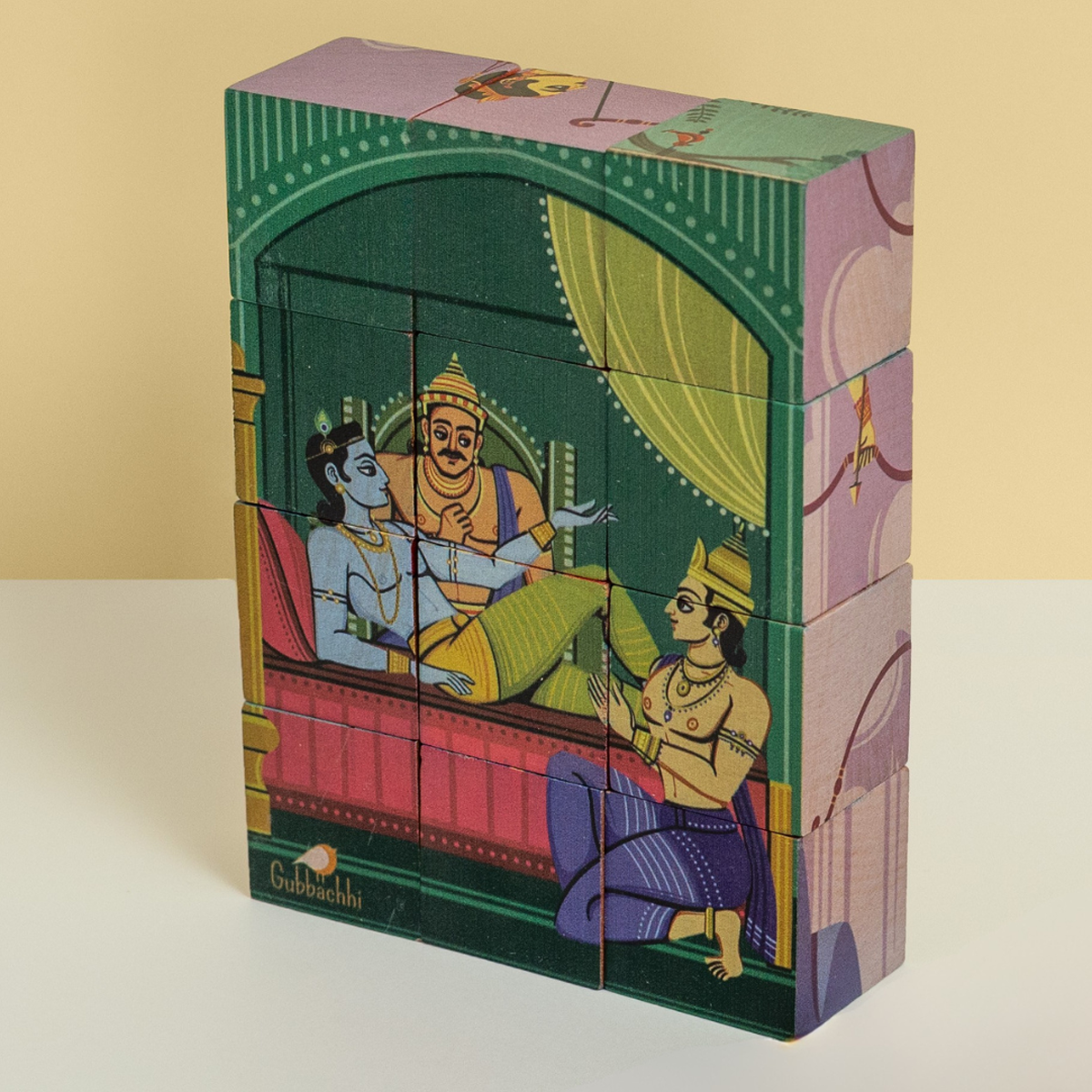 Mahabharata | Wooden 6-in-1 Puzzle Set (12 Blocks)