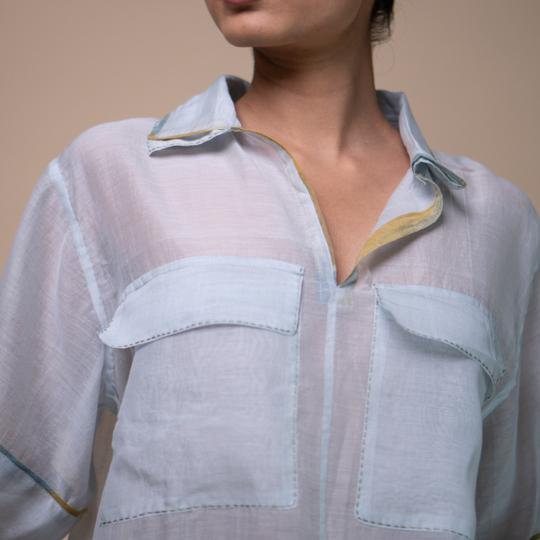 Meadows Patch Pocket Chanderi Shirt