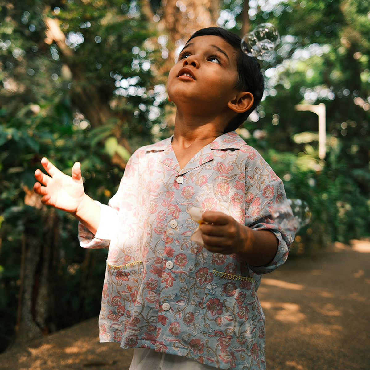 Cloud Drift Shirt In Sky Blue Butterfly