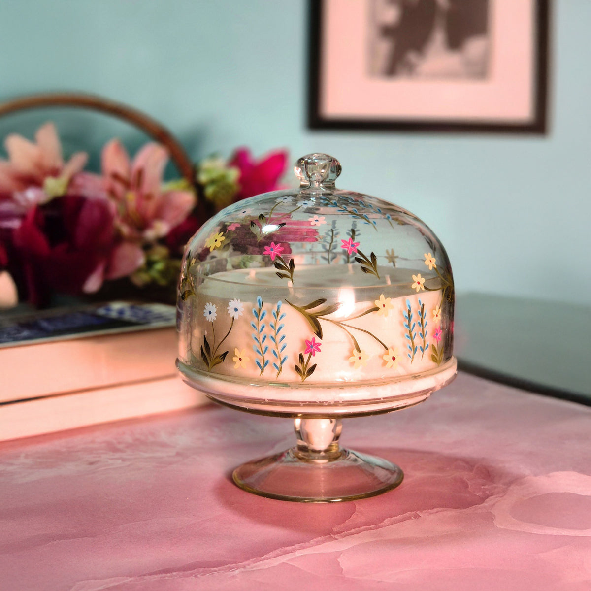 Floral Cascade | Hand Painted Dome Jar Candle