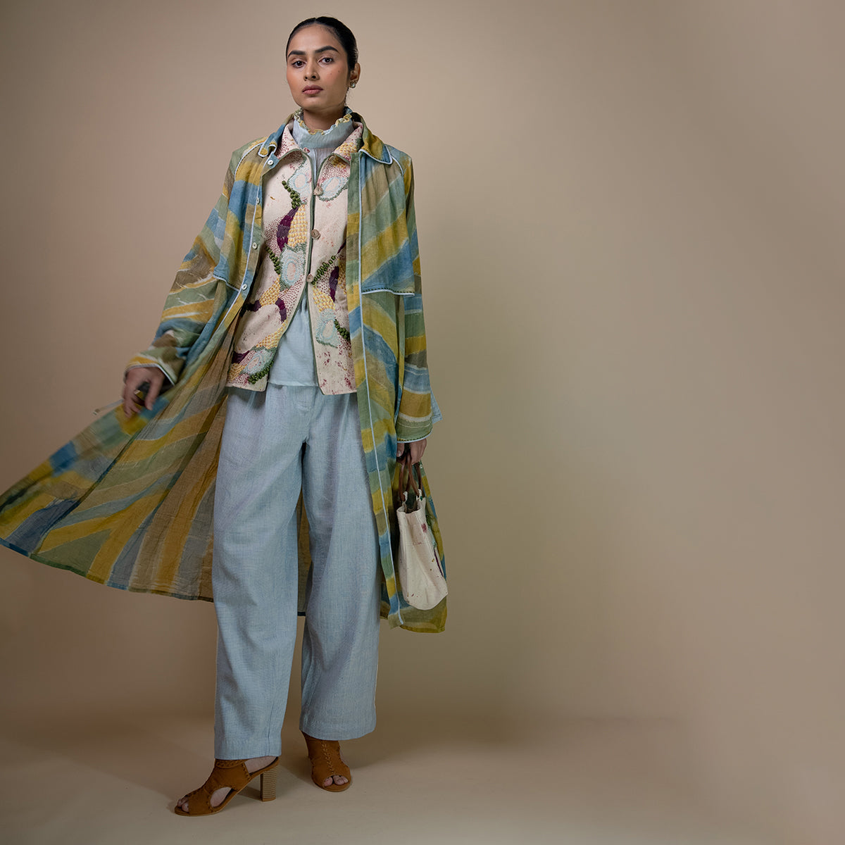 Meadows Unisex Hand Painted Trench