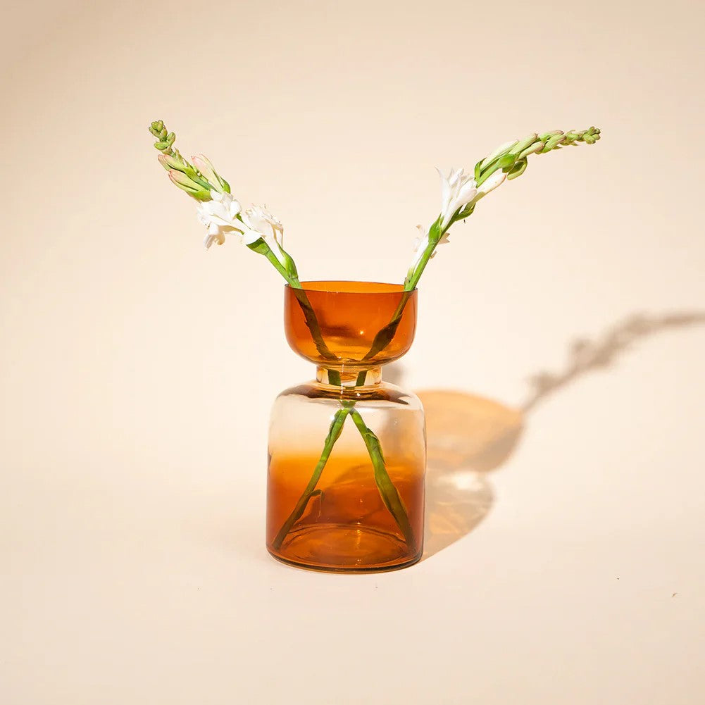 Haze Brown Glass Vase (Set Of 2)