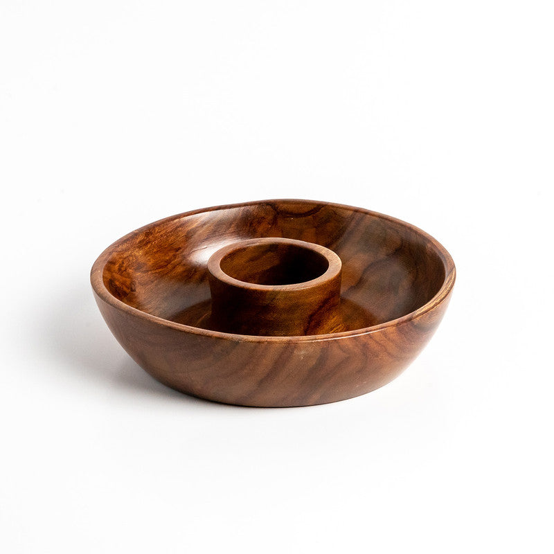 Wooden Bowl | Sheesham Wood Chip & Dip Bowl