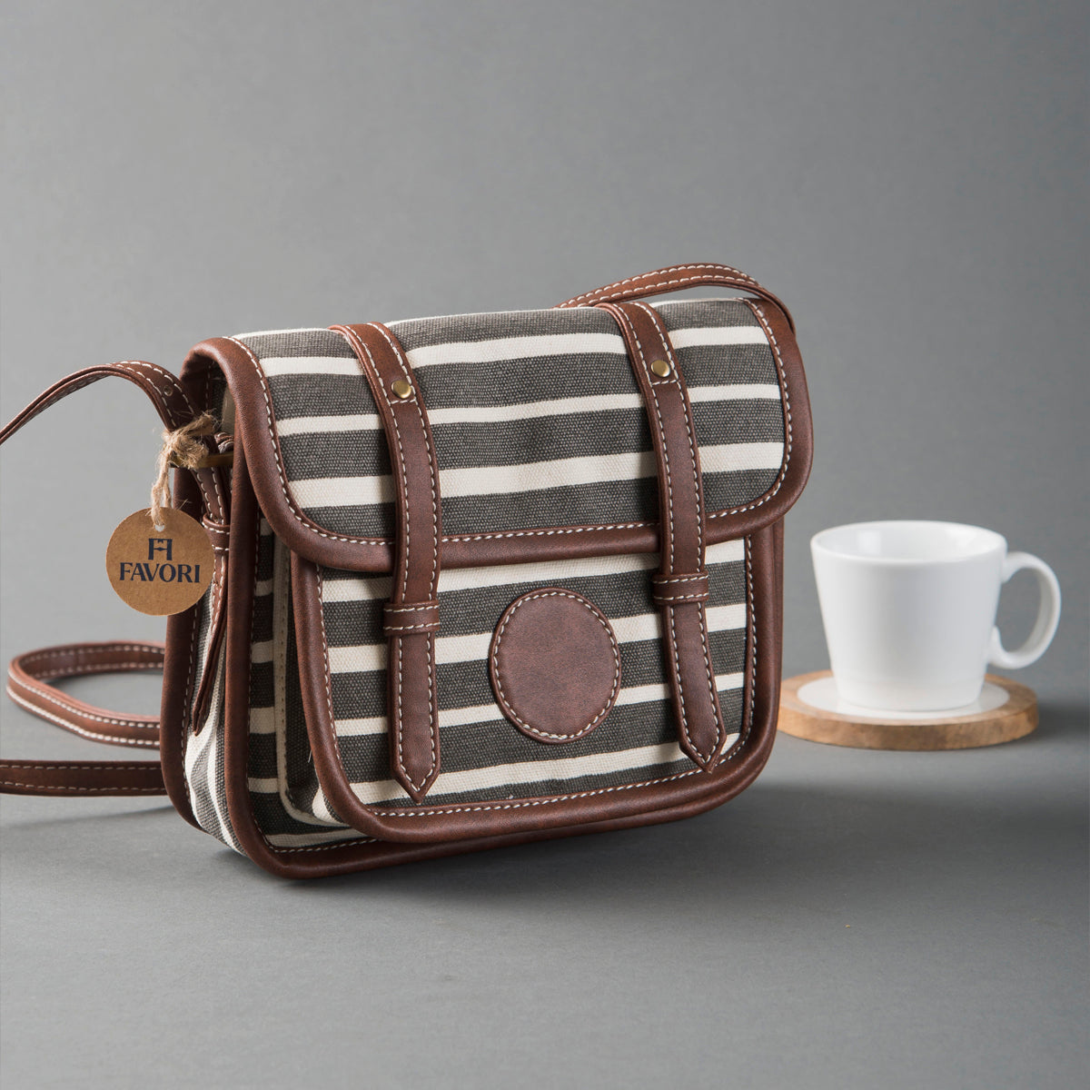 Retro Stripe Ladies Cross Body Bag