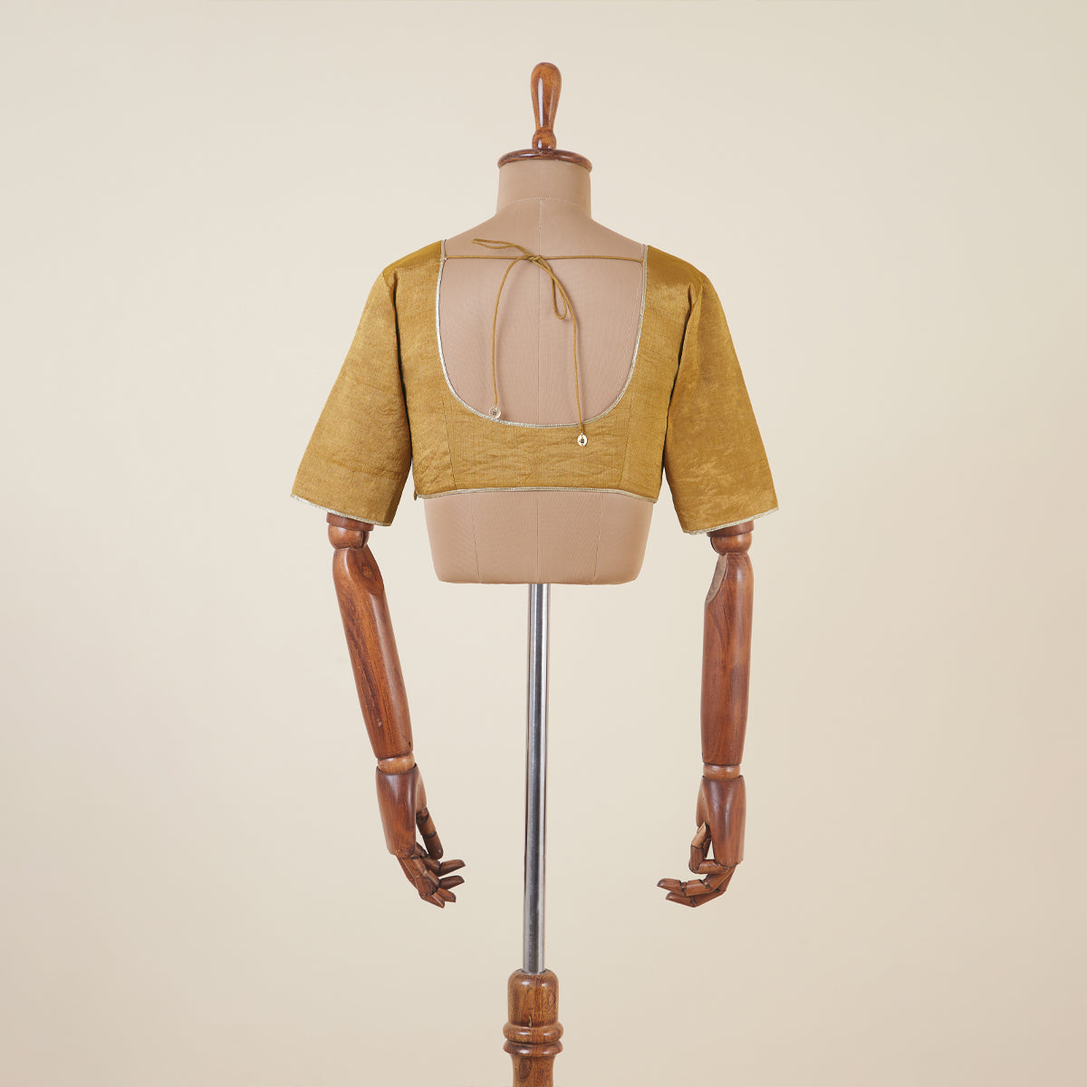 Choli Cut Metallic Gold Tissue Blouse