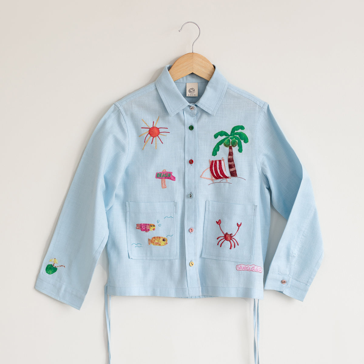 Phuket Seaside Applique Shacket | Ice Blue