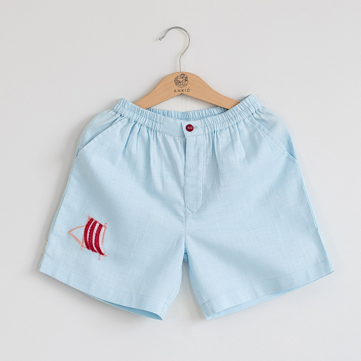 Phuket Lounger Applique Shorts | Ice Blue