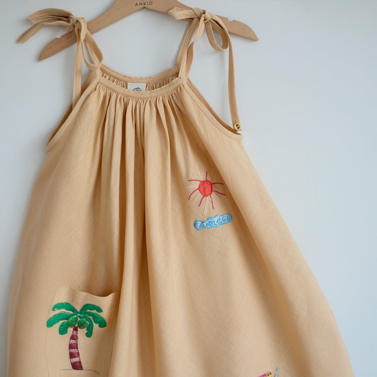 Phuket Sunshine Applique Midi Dress | Yellow