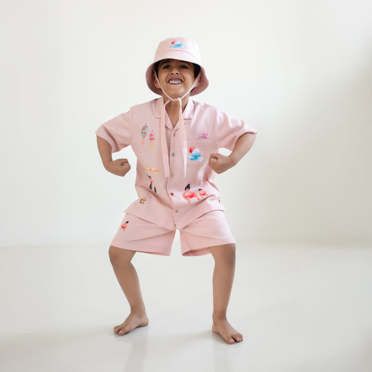 Tokyo Sumo Applique Shorts | Blush
