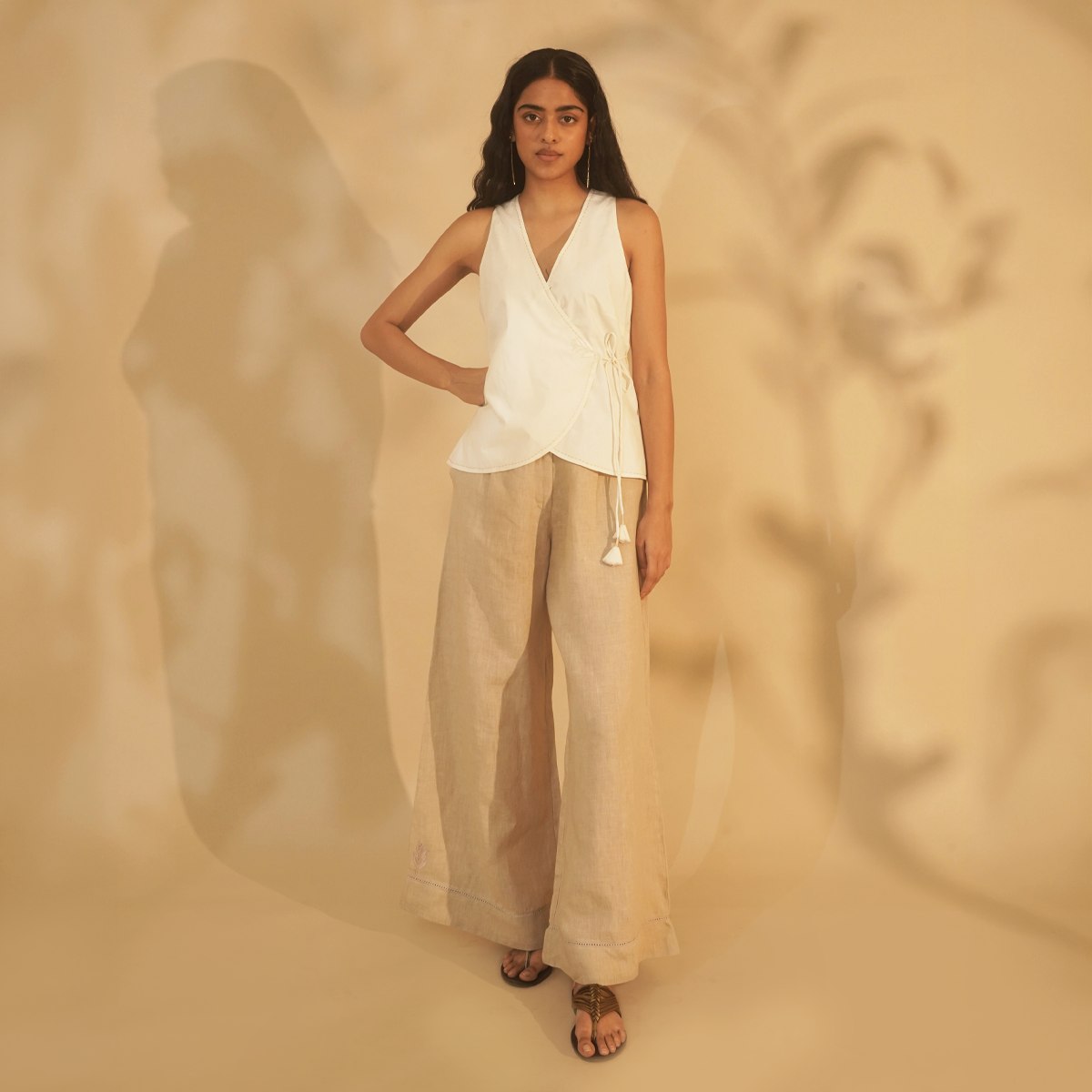 Wildflower Wrap Top - Ivory