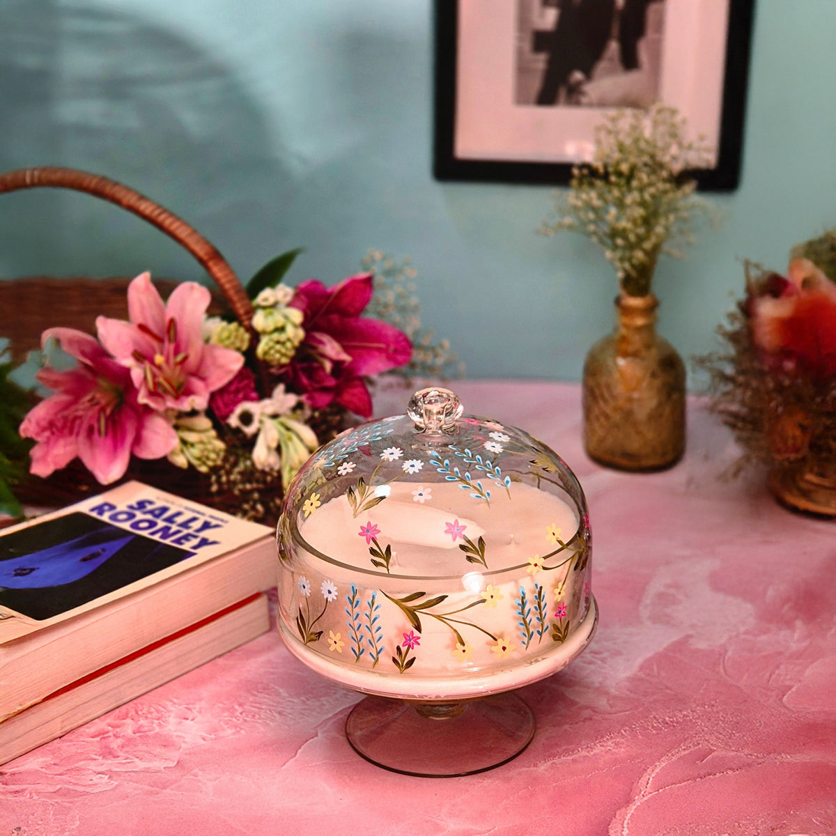 Floral Cascade | Hand Painted Dome Jar Candle