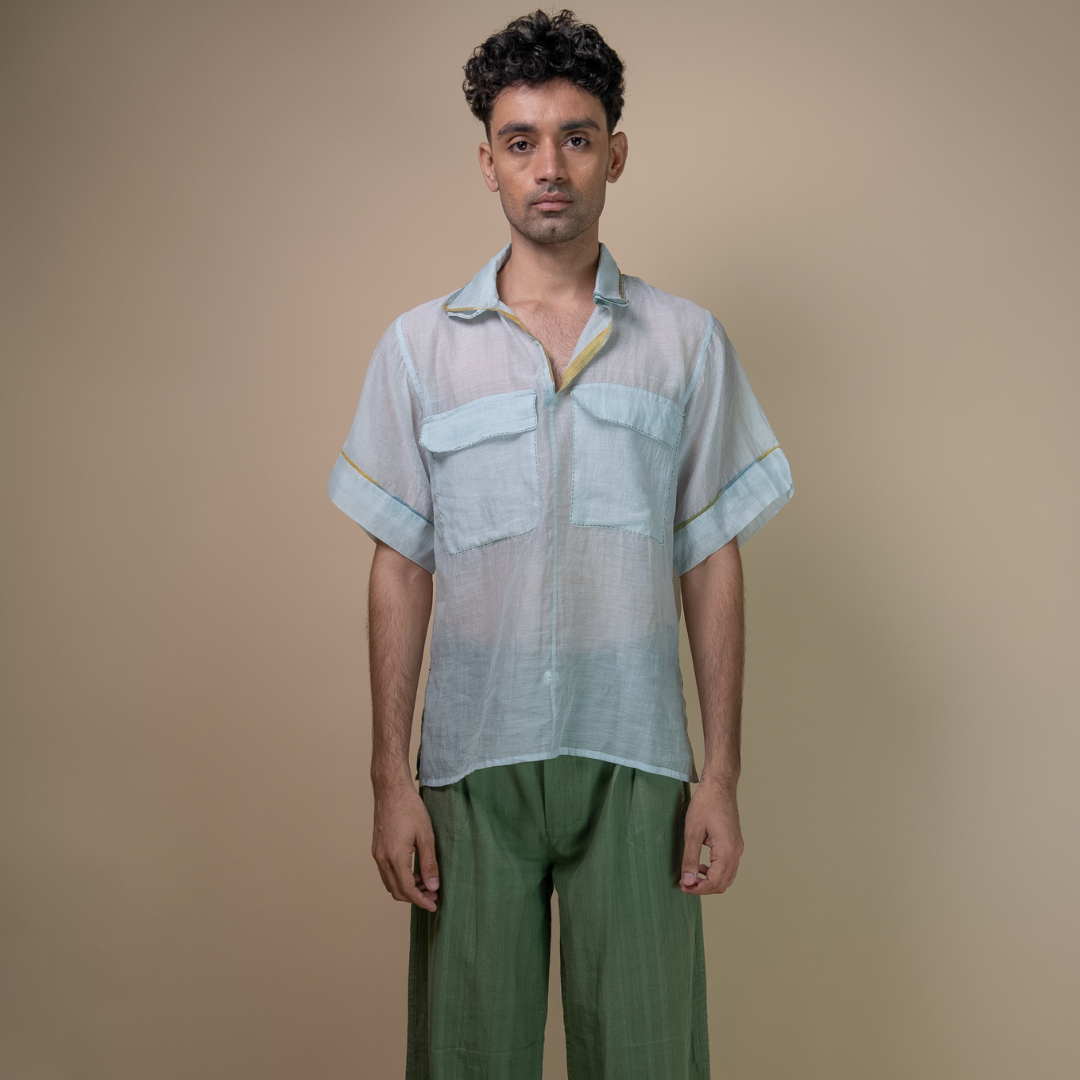 Meadows Patch Pocket Chanderi Shirt